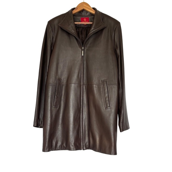 Cole Haan Other - Cole Haan Mens Brown Lambskin‎ Leather Car Coat Jacket Removable Liner Medium